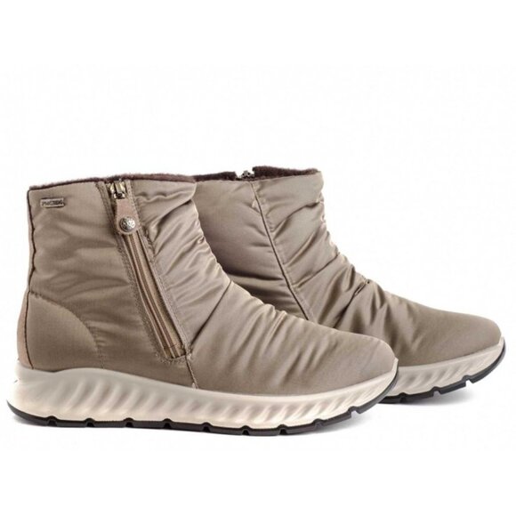 NEW IMAC Made In Italy Textile Lateral Zip Booties IN stone for women 1225 5m3 - Picture 1 of 9